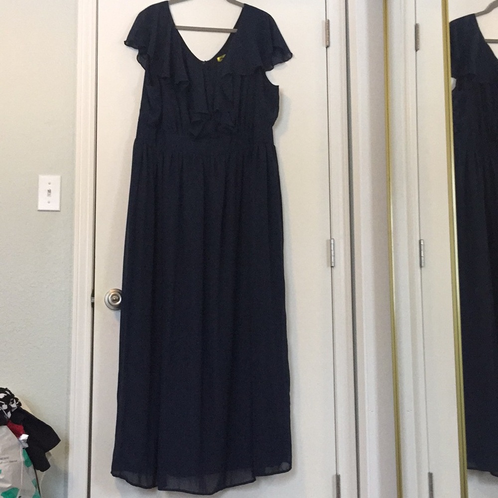Yellow Star Maxi Dress - 2X